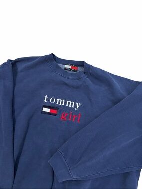 VTG Tommy Hilfiger Tommy Girl Crewneck Sweatshirt Womens XL 90s Heavyweight
